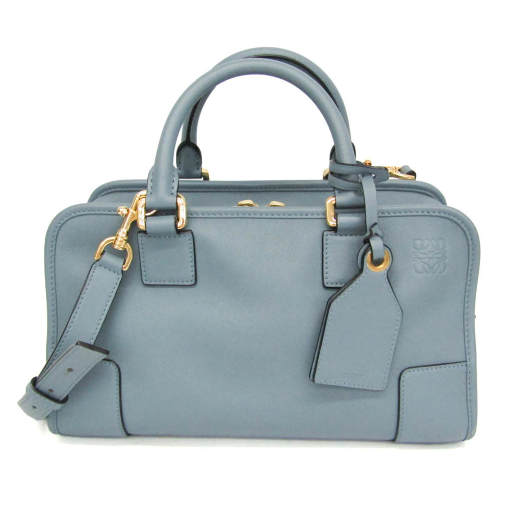 Loewe Amazona 28 Women's Leather Handbag,Shoulder Bag Light Blue